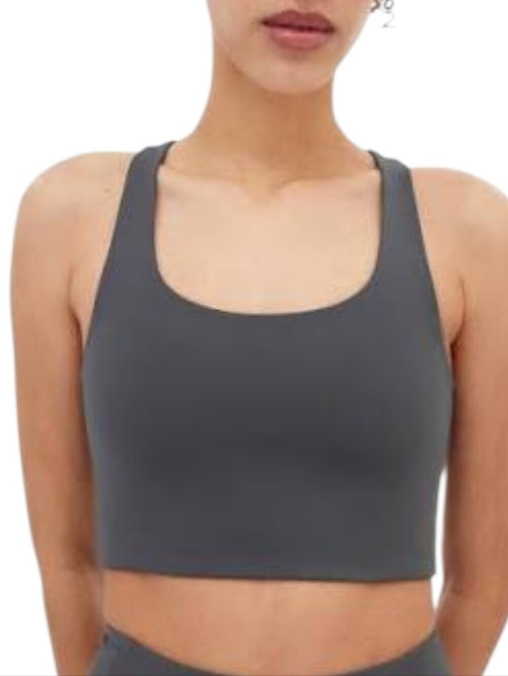 Girlfriend Collective Paloma Bra Women Small Grey Racerback Longline